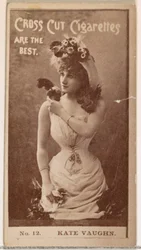 Kort nummer 12, Kate Vaughn, från Actors and Actresses-serien N145-2 utgiven av Duke..., 1880-talet.