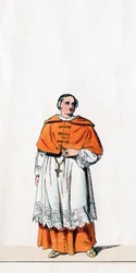 Kardinal Wolsey, kostymdesign för Shakespeares pjäs, Henry VIII, 1800-talet
