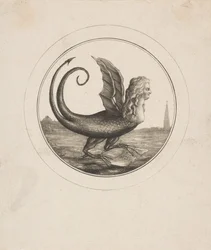 Karikatyr som visar Marie Antoinette som en drake, 1700-talet.