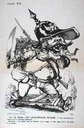 Karikatyr av Wilhelm I av Preussen, fransk-preussiska kriget, 1870-1871.