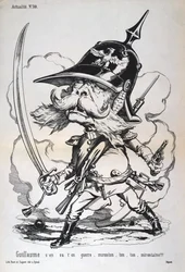 Karikatyr av Wilhelm I av Preussen, fransk-preussiska kriget, 1870-1871.