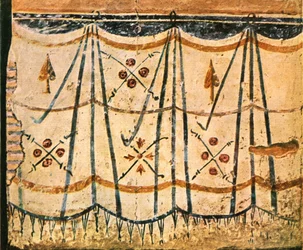 Mattfris från kammare E, vägg 6 i Santa Maria Antiqua, Rom, Italien, 1928.