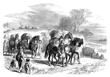Bär bröd till London på packhästar, c1895