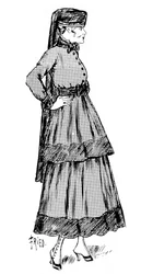 Dammode i kashmir med sidenkant, 1915