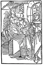 Cassandra, legendarisk trojansk prinsessa och profetess, levererar en profetia