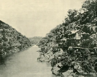Cataract Gorge, från bron, Launceston, 1901.