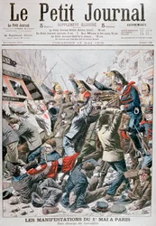 Kavalleriets anfall under demonstrationen den 1 maj i Paris 1906