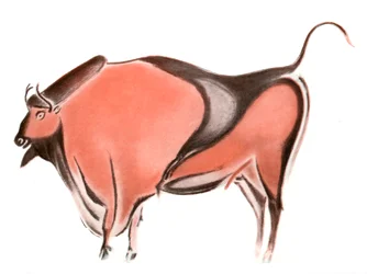 Grottmålning av en bison från Altamira-grottan, Spanien, 1933-1934