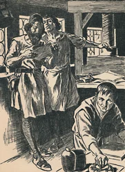 Caxton i hans tryckeri, c1907