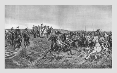 De franska Cuirassiers anklagar, sent 1800-tal.