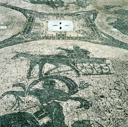 Chariotieer, mosaik, Cisarii, Ostia, Italien, 1:a århundradet