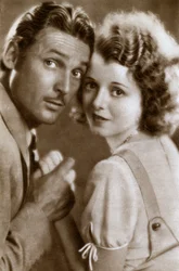 Charles Farrell och Janet Gaynor, amerikanska skådespelare, 1933