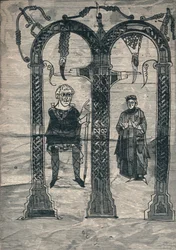 Karl den store och hans hustru, efter det tidigaste porträttet, c775, 1907