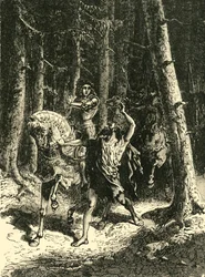 Karl VI i skogen av Le Mans, 1392,, 1890.