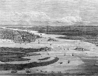 Charlestons hamn, South Carolina, med sjunkna fartyg