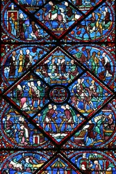 Chartres katedral: målat glas fönster Chartres Frankrike
