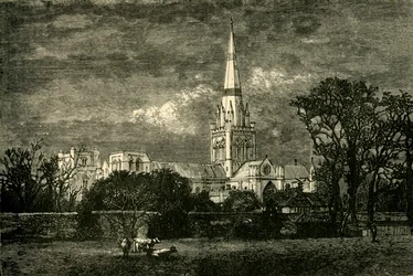 Chichester Cathedral, från söder, 1898.