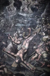 Chiesa della Grazia, Galatina, Apulien Målning föreställande Peters korsfästelse, Galatina, Italien