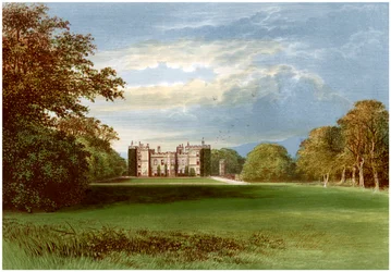Chillingham Castle, Northumberland, hem för Earl of Tankerville, c1880