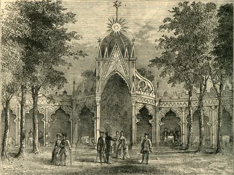 Kinesisk paviljong i Vauxhall Gardens, c1878.