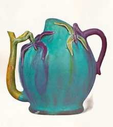 Kinesisk vinkruka med färgade glasyrer, c1680