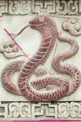 Kinesiskt astrologiskt tecken. Vitt moln tempel Beijing Kina