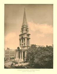 Christ Church, Spitalfields, View of the West End, mitten av slutet av 1800-talet.