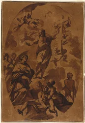 Kristus triumferande framträder för en förbönande helgon, 1600-talet.