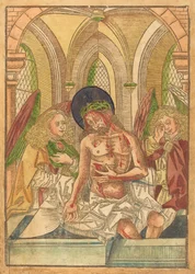 Kristus i graven med två änglar, 14901500.