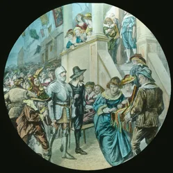 Christian and Faithful passerar Vanity Fair, c1910.
