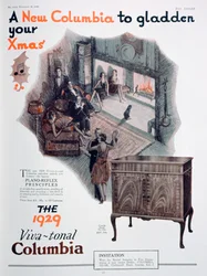 Julannons för Columbia-grammofoner, 1928