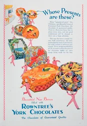 Julannons för Rowntrees York Chocolates, 1928