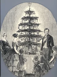 Jul med drottning Victoria, prins Albert, deras barn och drottning Victorias mor, 1848 f