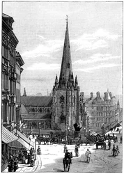 Church of St Martin i Bull Ring, Birmingham, West Midlands, 1887