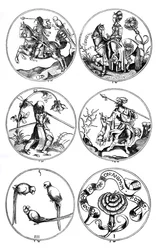 Cirkulära spelkort, Tyskland, 1400-talet 1870