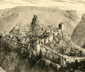 Citadellet och palatset för de antika kungarna av Bulgarien i Tirnova, 1890.