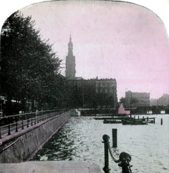 Stadshuset och Alster, Hamburg, Tyskland, sent 1800-tal