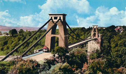 Clifton Suspension Bridge från observatoriet, c1940-talet