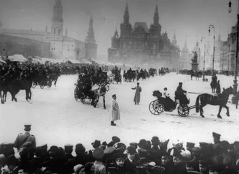Busstation vid Strastnoy-klostret, Moskva, Ryssland, c1900-c1905