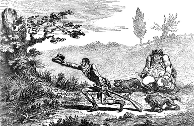 Cockneysportmän hittar en hare, 1800
