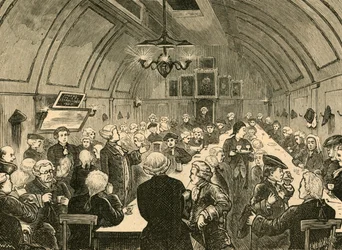 Cogers Hall, från ett gammalt tryck, 1897.