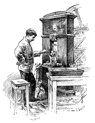Myntpress vid Royal Mint, London, 1891
