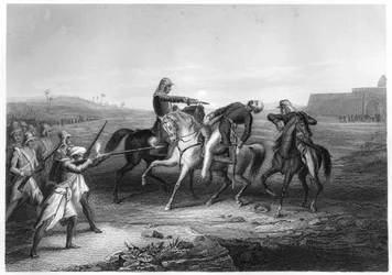 Överste Platt dödad av myteristerna vid Mhow, c1860
