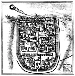 Komet från 66 AD Halley över Jerusalem, 1666