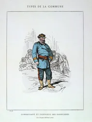 Befälhavare och ingenjör för barrikaderna, Paris kommun, 1871.
