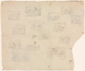 Kompositionsskisser efter Raphael och andra konstnärer, ca. 1800.
