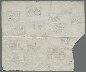 Kompositionsskisser efter Raphael och andra konstnärer recto, ca. 1800.