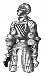 Konvex rustning sägs vara den av Maximilian, 1400-talet, 1870
