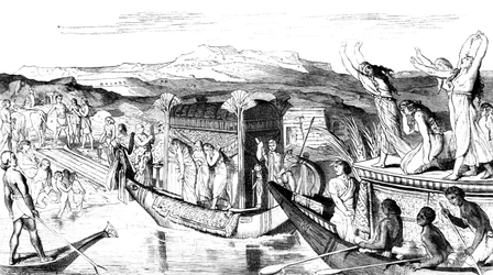 Konvoj återvänder med en nekropolis, Egypten, 1881