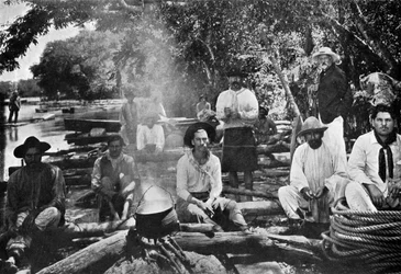 Matlagning på en flotte, Paraguay, 1911